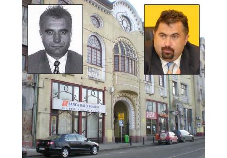 ANCHETĂ. Sinuciderea lui Ioan Ilisie (foto stânga) şi acuzaţiile lui Călin Raita (foto dreapta) au declanşat un control la Banca Italo Romena din Oradea (fundal)